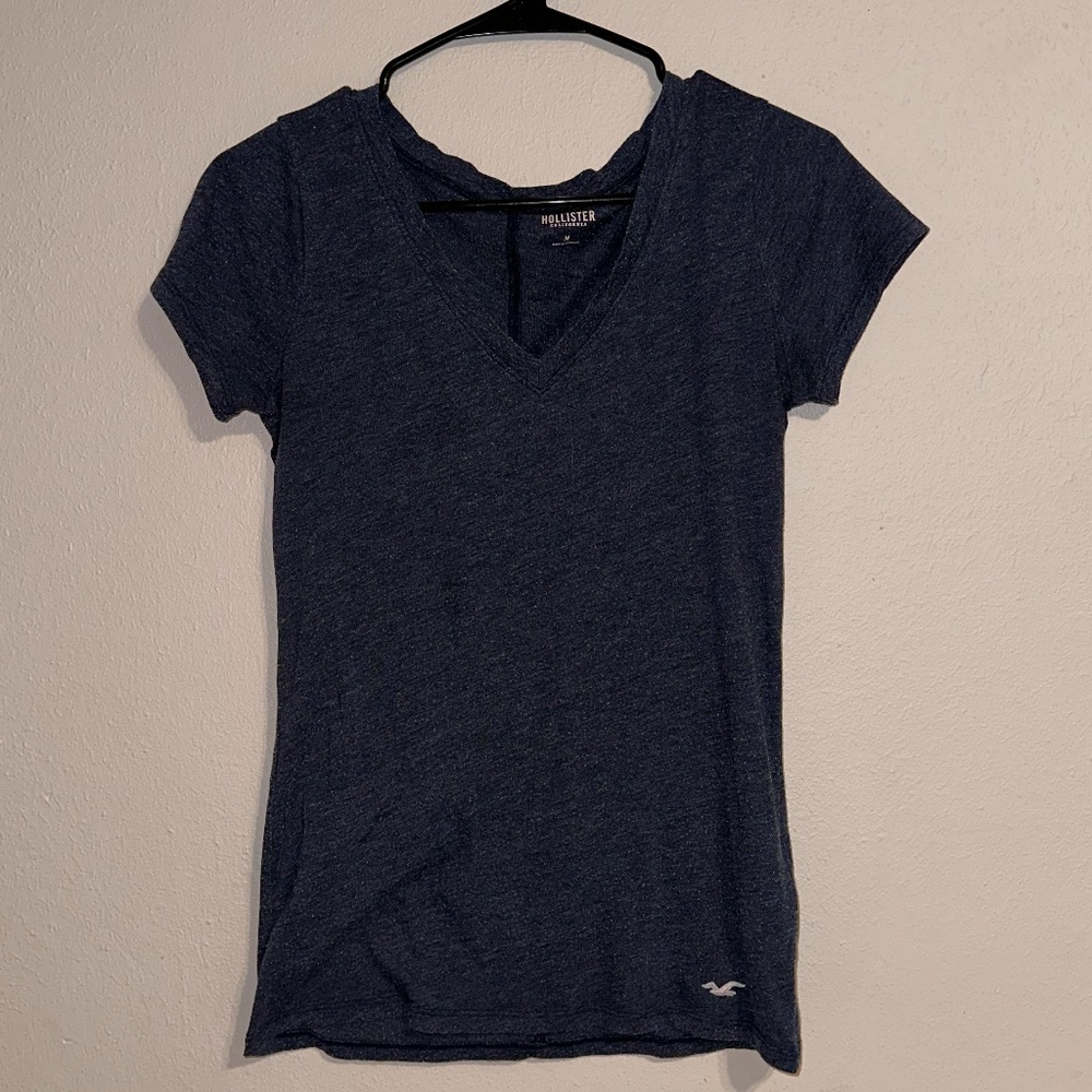 Navy Heather Hollister V-Neck